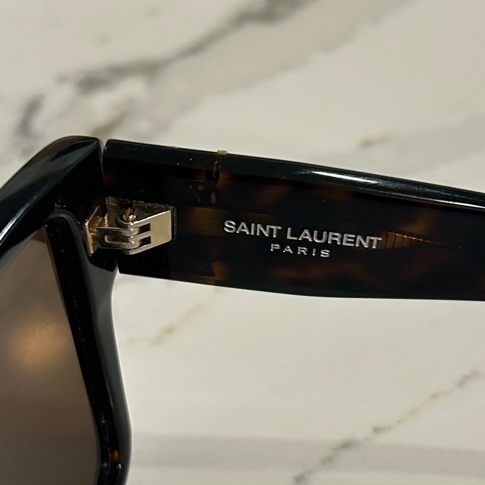 Saint Laurent SL M9 003 Sunglasses Tortoise Shell YSL Monogram Square Womens - Picture 8 of 10